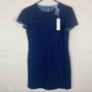 Draper James short sleeve dark denim shift dress